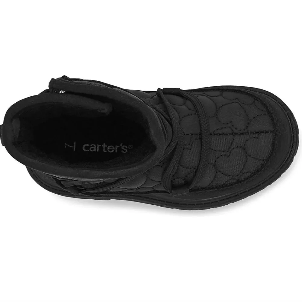 Carter's Unisex-Child Black Ribbed Tayla Black Fashion Boot size 11